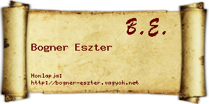 Bogner Eszter névjegykártya